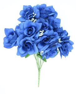 Royal Blue Micro Peach Open Rose Bush With Veins x12 (Lot of 1) SALE ITEM